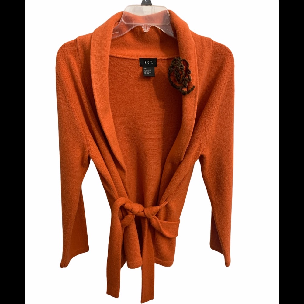 RQT Open Front Women’s Cardigan with Belt Large